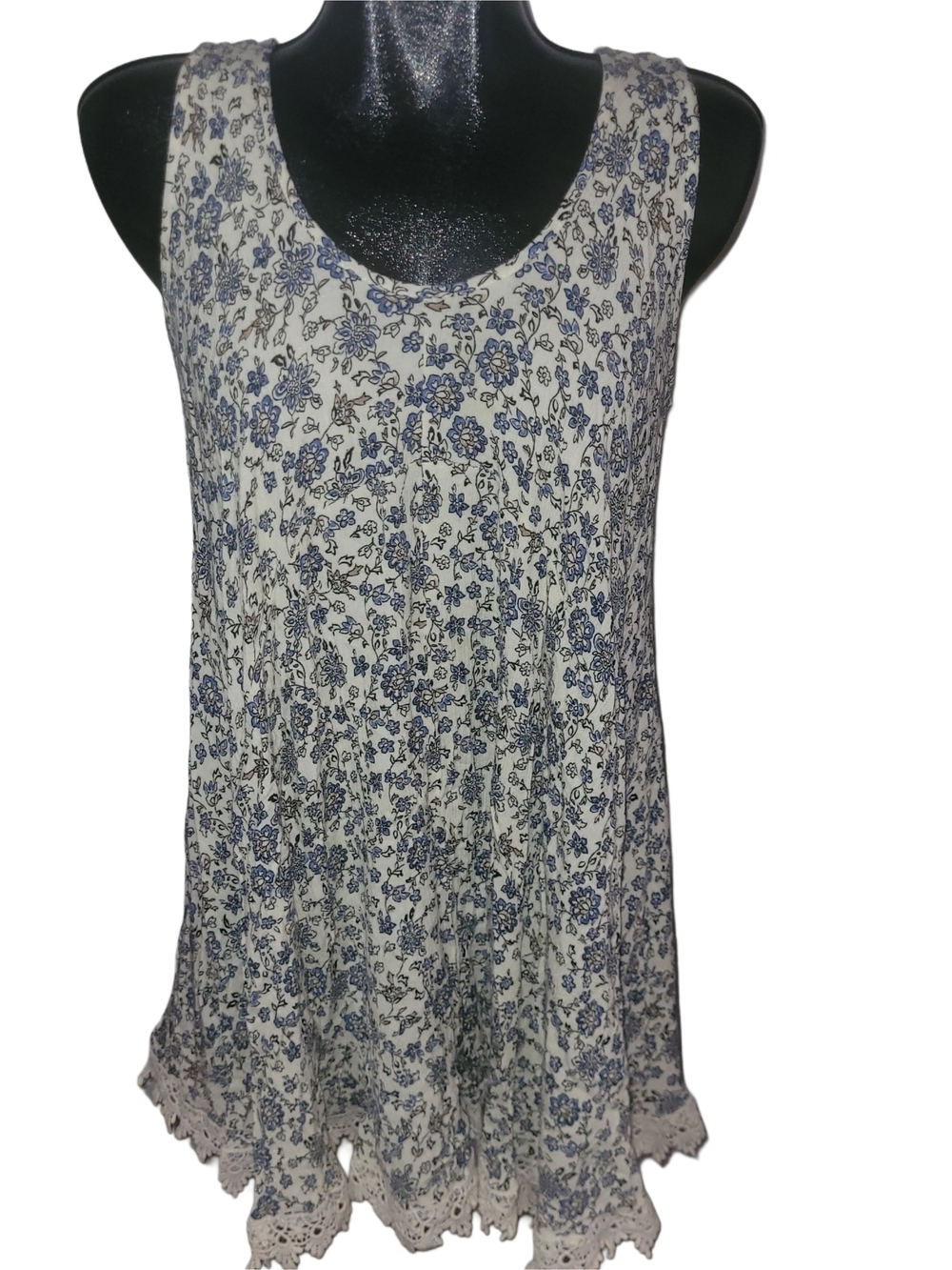 Papillon Women's Cream Floral Sleeveless Swing Shift Dress Size XXL